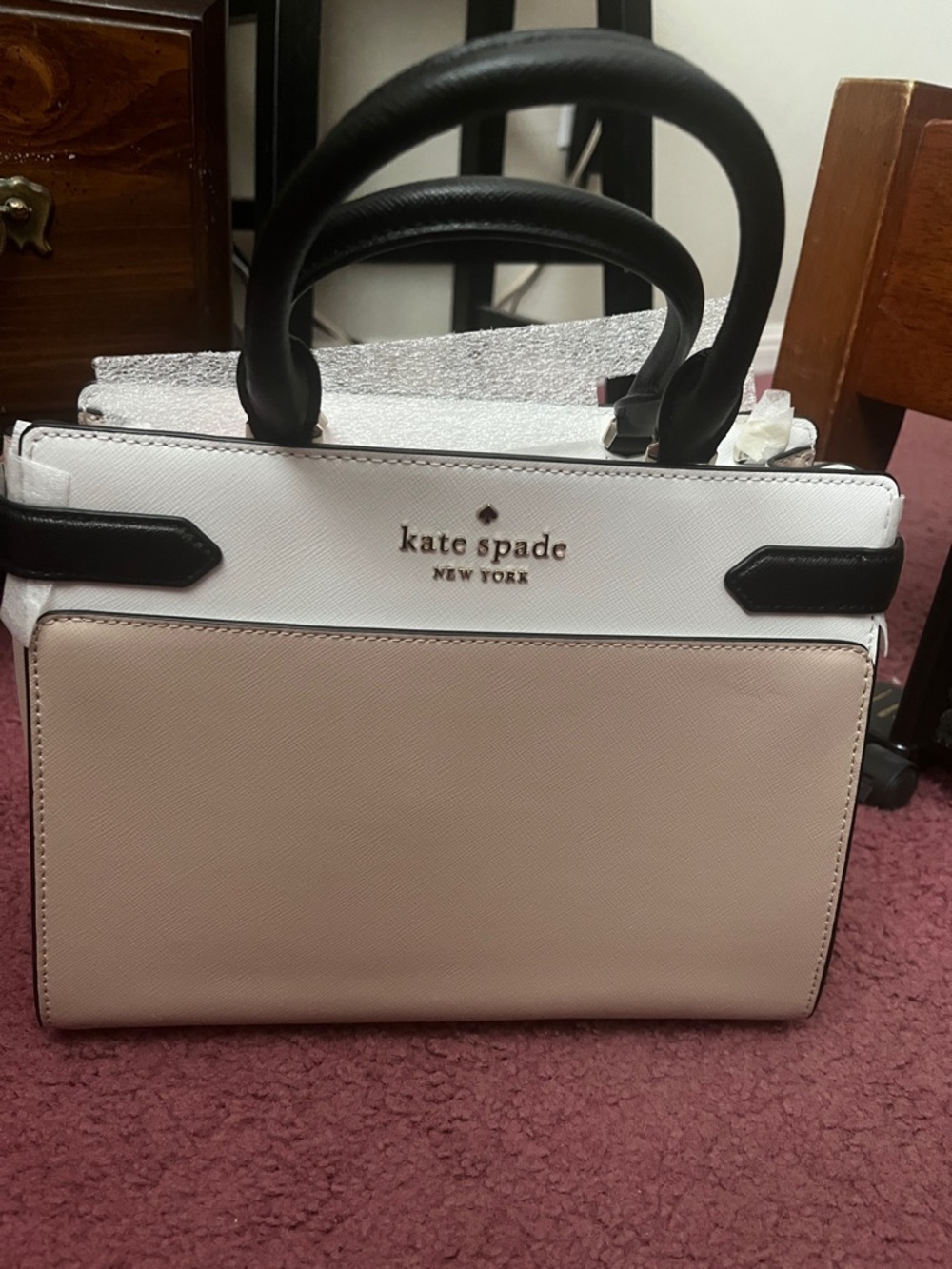 kate spade Two-Tone Pink, White and Black Satchel
